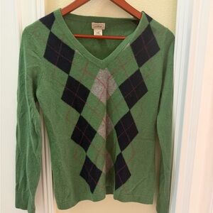 L.L. Bean Green Cashmere Sweater